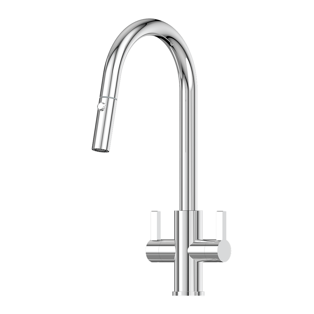Suprema Xpressfit Xssence 316SS Twin Handle Pull Out Sink Mixer - Satin XFIT1020RKM