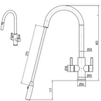 Suprema Xpressfit Xssence 316SS Twin Handle Pull Out Sink Mixer - Satin XFIT1020RKM