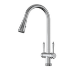 Suprema Xpressfit Xquisite 316SS Twin Handle Pull Out Sink Mixer - Satin XFIT1030RKM