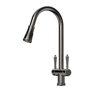 Suprema Xpressfit Xquisite 316SS Twin Handle Pull Out Sink Mixer - Gun Metal XFIT1030RKM_GM