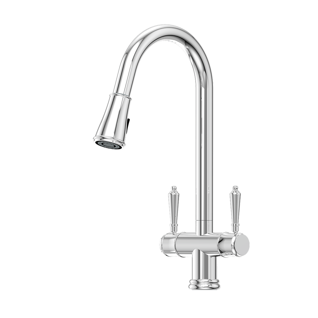 Suprema Xpressfit Xquisite 316SS Twin Handle Pull Out Sink Mixer - Polished Chrome XFIT1030RKM_PS