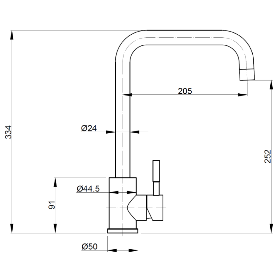 Suprema Xpressfit Classic Square Gooseneck Sink Mixer - Matte Black XFIT300SKM_MB