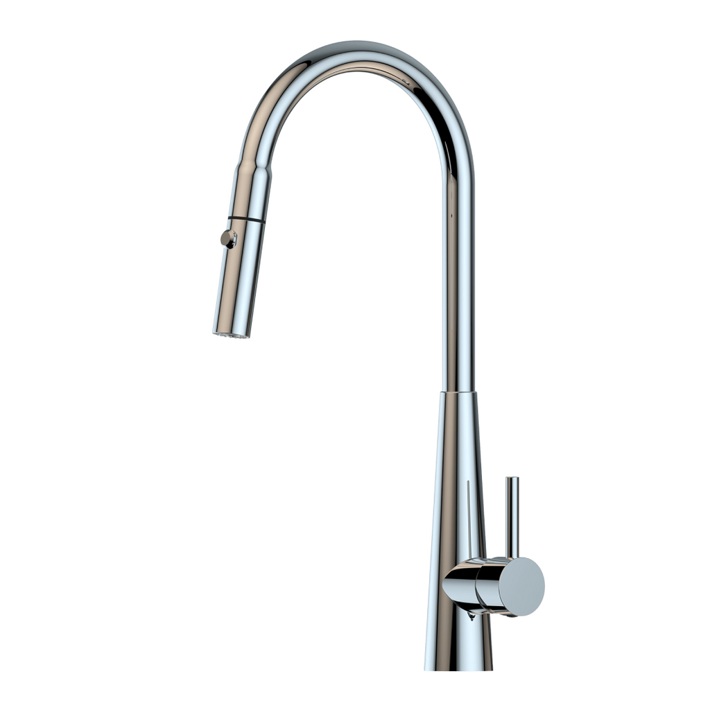 Suprema Xpressfit Xcel Gooseneck Pull Out Mixer with Dual Spray - Polished Chrome XFIT810RKM_PS