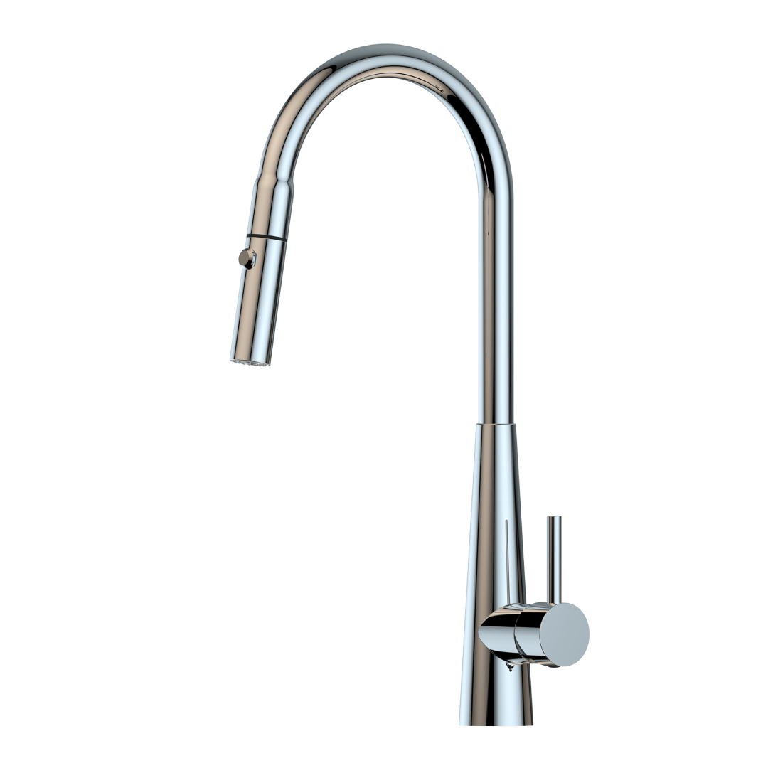 Suprema Xpressfit Xcel Gooseneck Pull Out Mixer with Dual Spray - Polished Chrome XFIT810RKM_PS