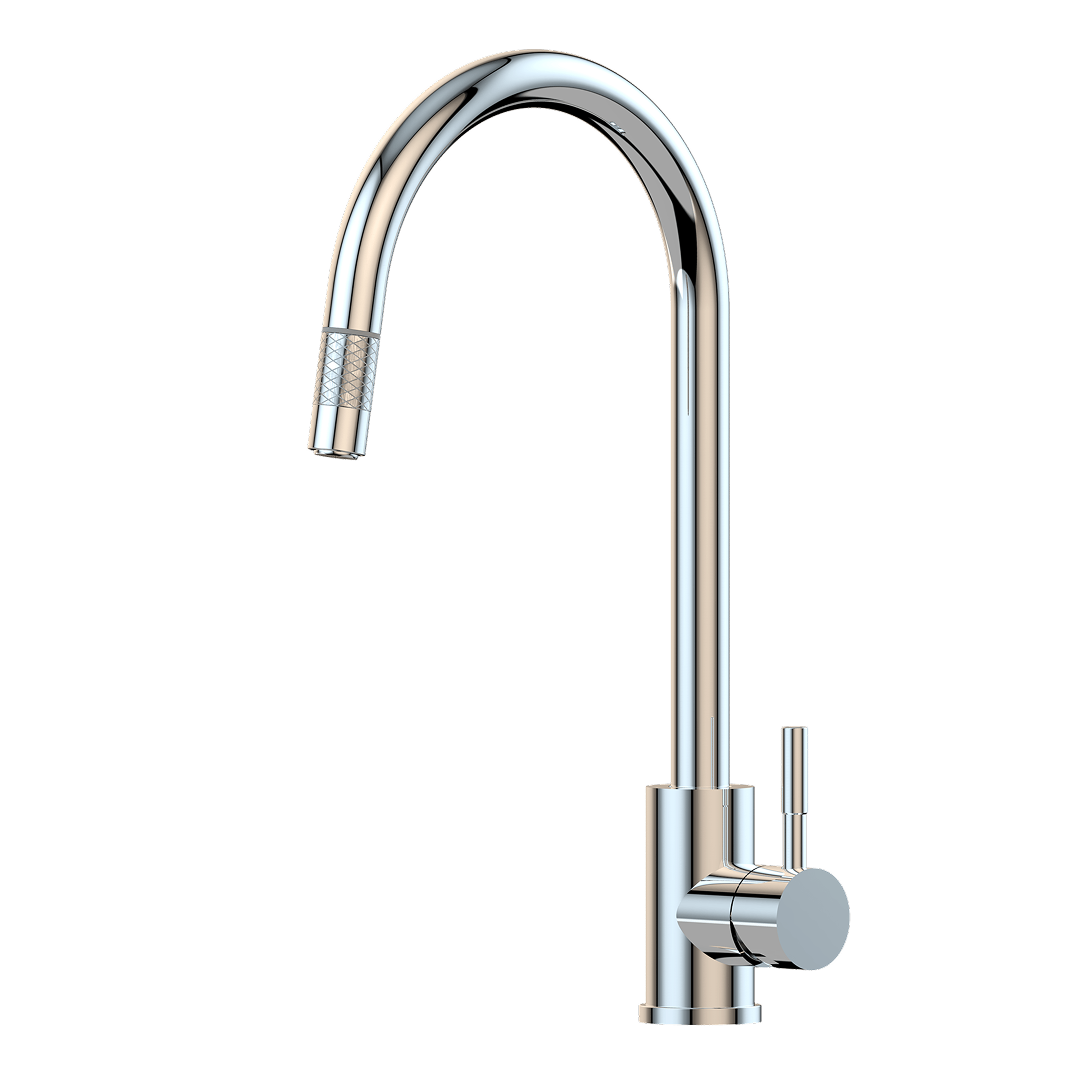 Suprema Xpressfit Xplorer Gooseneck Retractable Mini Pull Out Sink Mixer - Polished Chrome XFIT900RKM_PS - XFIT 900RKM_PS
