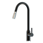 Suprema Xpressfit Xtravert Tall Gooseneck Retractable Pull Out Sink Mixer - Black and Bling XFIT920RKM_BP