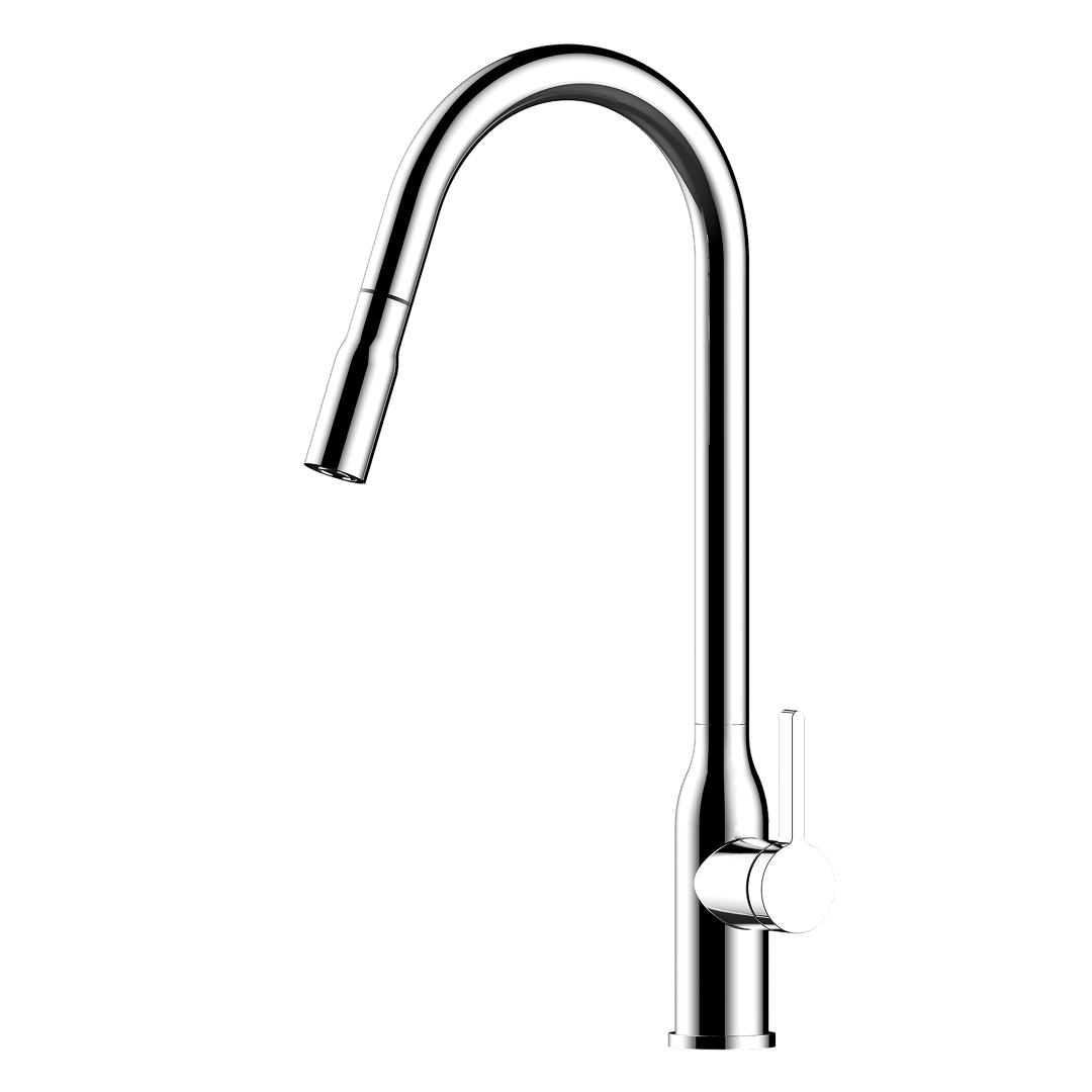 Suprema Xpressfit Xtravert Tall Gooseneck Retractable Pull Out Sink Mixer - Polished Chrome XFIT920RKM_CP