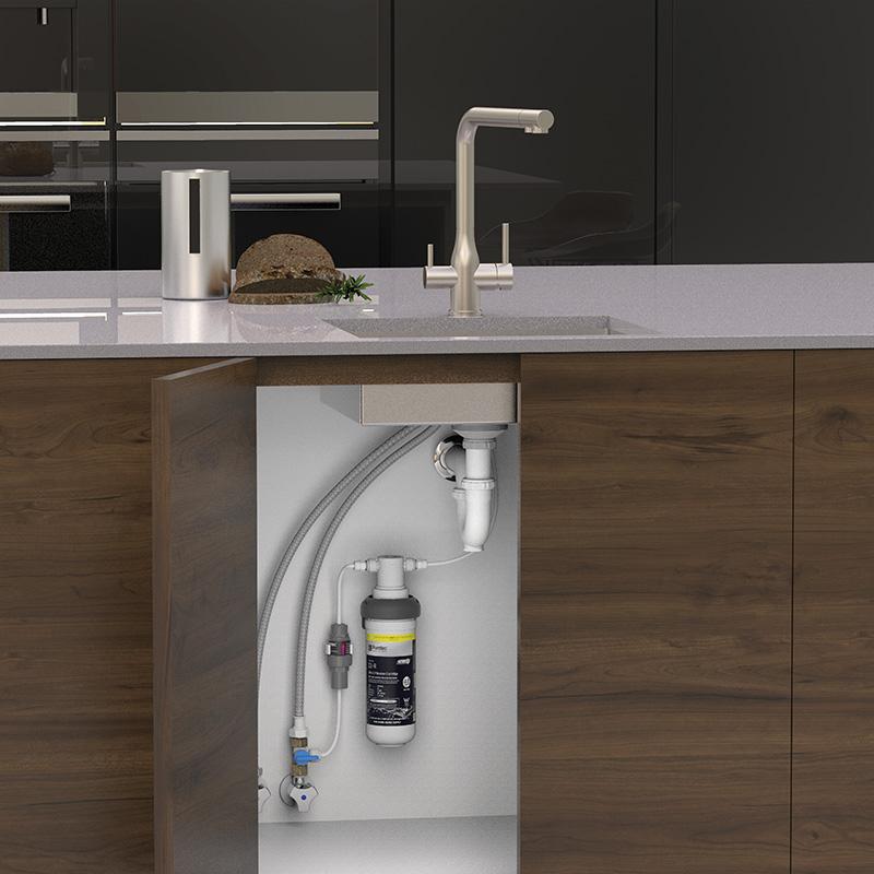 Puretec Z1 Tripla Elite 20 3-Way Mixer Tap With Water Filter Kit - LF Brushed Nickel - Z1-E20-BN-LF