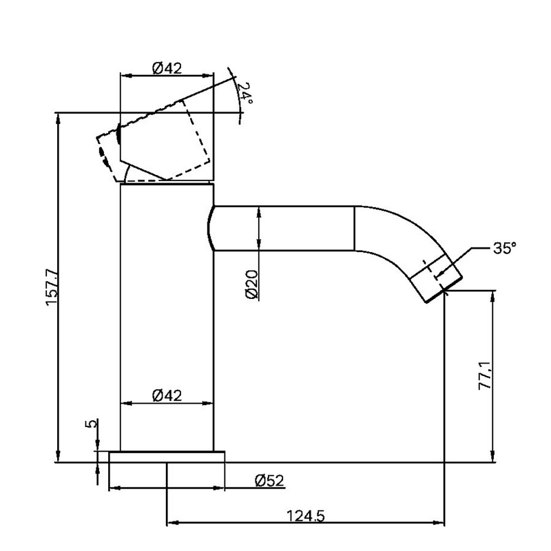 Nero Zen SS316L Handless Basin Mixer - LF Graphite