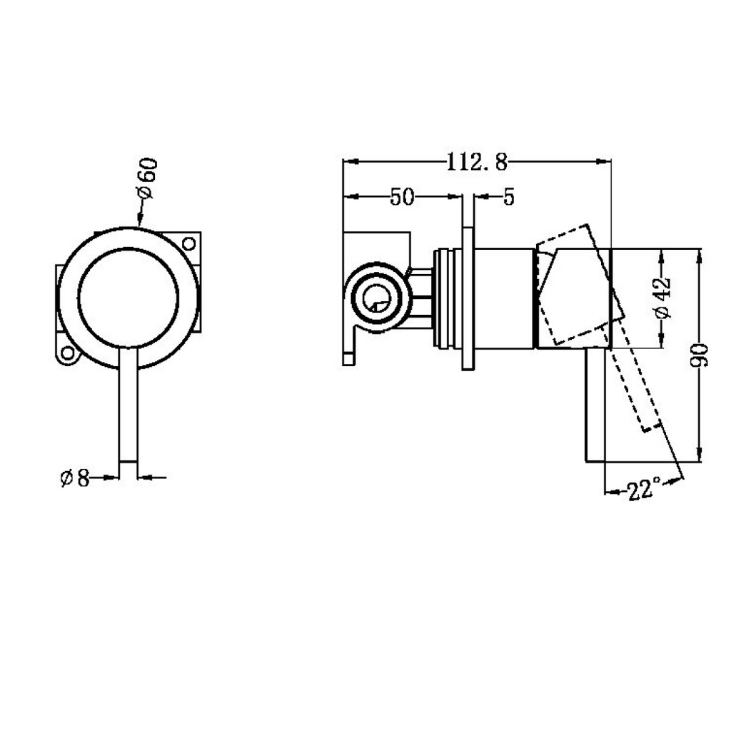 Nero Zen SS316L Shower Mixer Includes In-Wall Body - LF Brushed Gold - NR162211BG