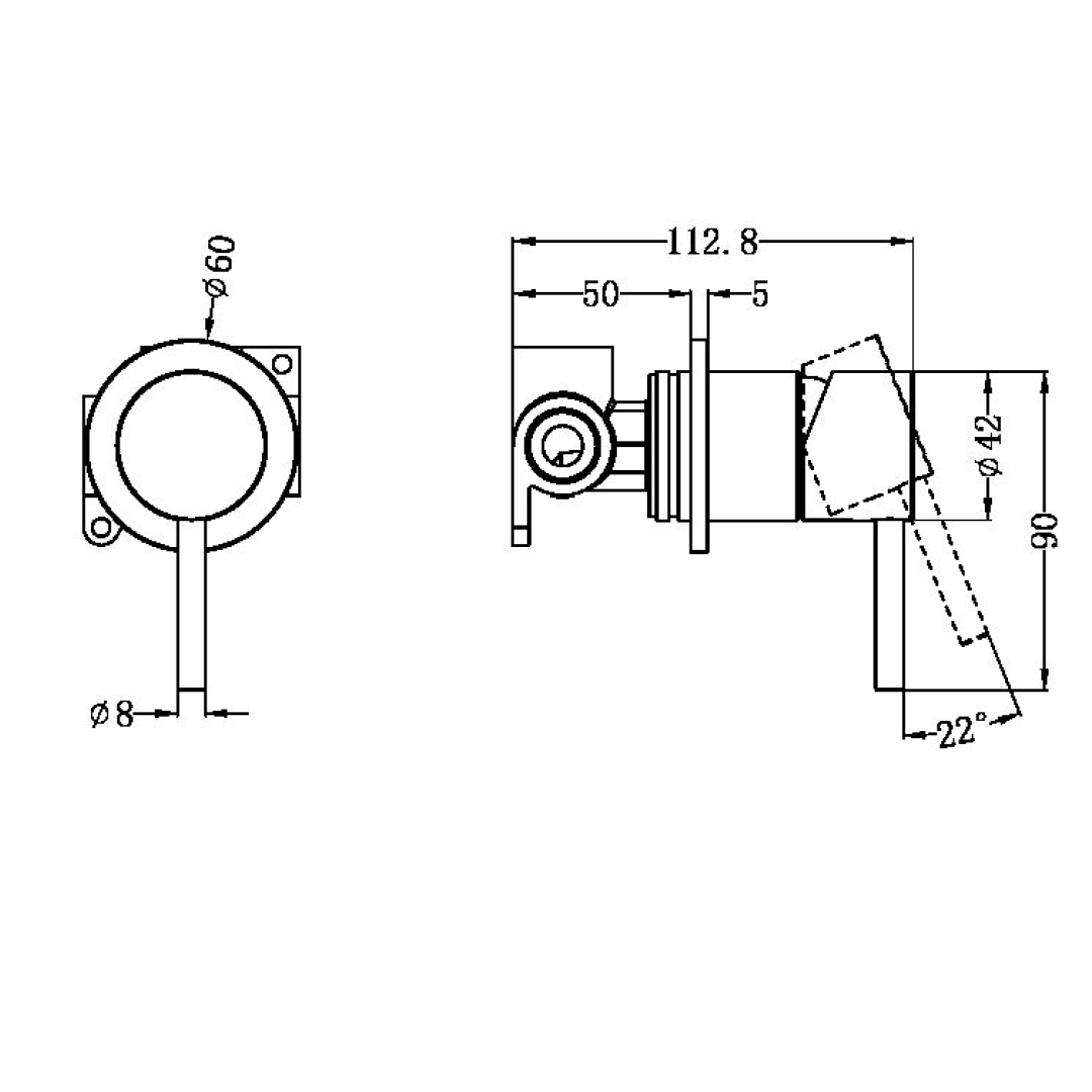 Nero Zen SS316L Shower Mixer Includes In-Wall Body - LF Graphite - NR162211GR