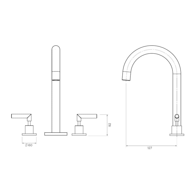 Arcisan Axus Lever Basin Set - Brushed Gun Metal PVD