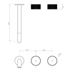 Streamline Vierra Wall Basin Tap Set 220mm Left Spout Includes In-Wall Body - Chrome - RR018270 + ARB0021