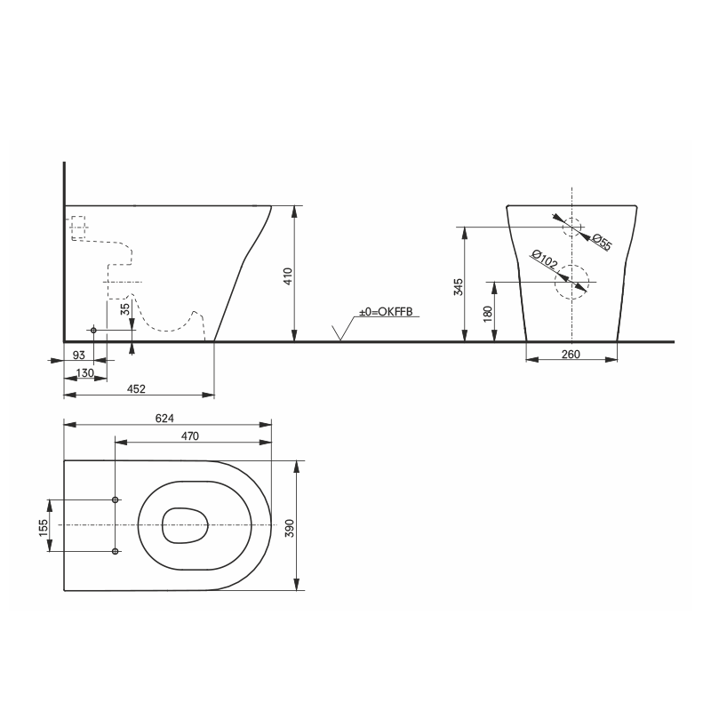 TOTO MH Wall Faced Toilet and Washlet w/Remote Control