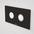 Caroma Invisi Series II Round Dual Flush Plate - Black w/Chrome Buttons - 237088BL
