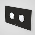 Caroma Invisi Series II Round Dual Flush Plate - Black w/Chrome Buttons - 237088BL