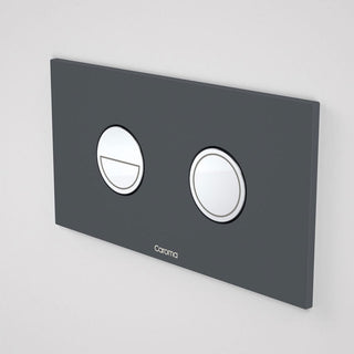 Caroma Invisi Series II Round Dual Flush Plate - Dark Grey - 237088DG