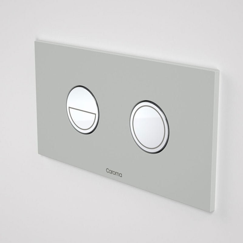 Caroma Invisi Series II Round Dual Flush Plate - Light Grey - 237088LG