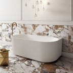 Cassa Design V-Groove 1700mm Acrylic Back to Wall Bath Includes Overflow - Matte White - BT-VG1700BTW
