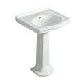 Turner Hastings Claremont 58 x 45 Pedestal Basin - Gloss White - 1 Tap Hole - CL582BP-1TH