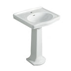 Turner Hastings Claremont 58 x 45 Pedestal Basin - Gloss White - 1 Tap Hole - CL582BP-1TH