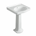 Turner Hastings Claremont 58 x 45 Pedestal Basin - Gloss White - No Tap Hole - CL582BP-NTH