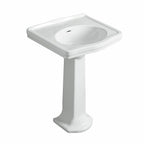 Turner Hastings Claremont 58 x 45 Pedestal Basin - Gloss White - No Tap Hole - CL582BP-NTH