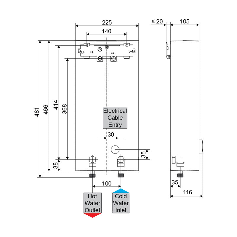 Stiebel Eltron DEL 13 Plus Electric Hot Water System Specification