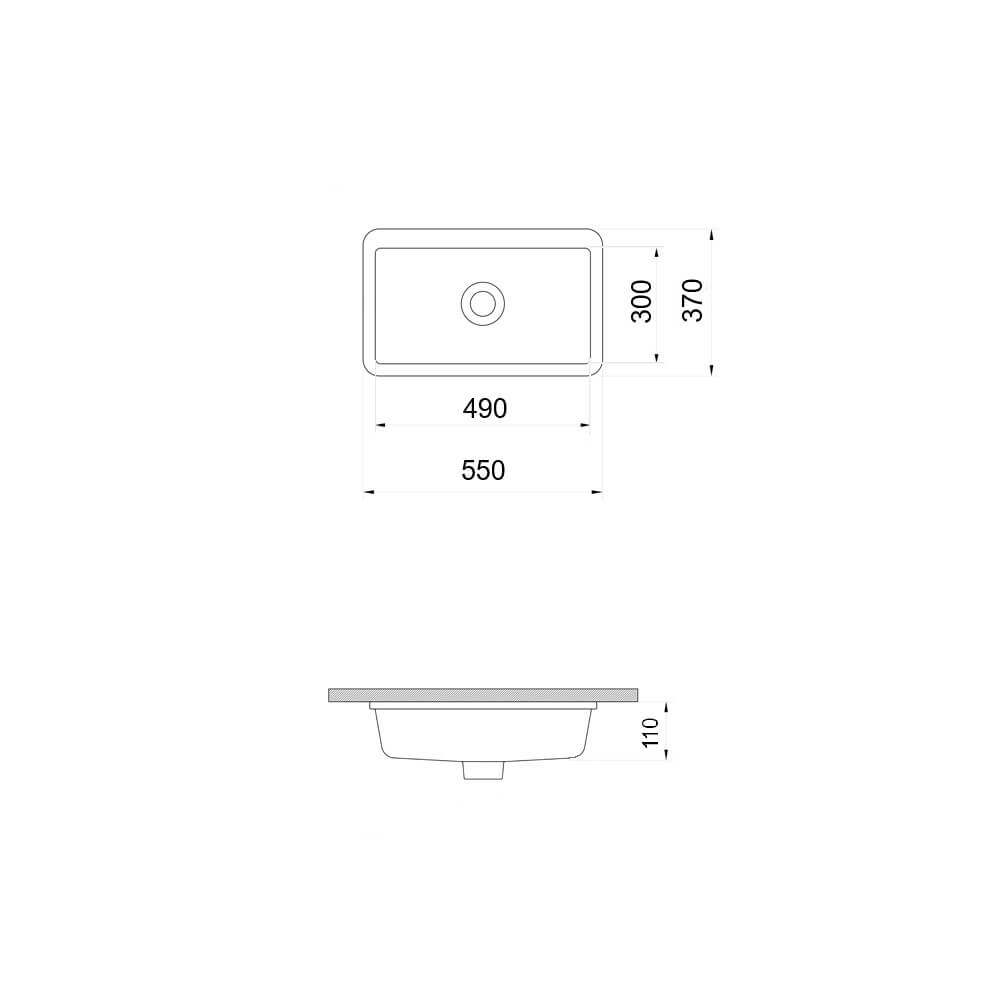 Turner Hastings Fino Standard 55 x 37 Under Counter Basin - Gloss White - FI237UCB