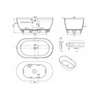 Gareth Ashton Byron Matte Stone Bath - 1500mm