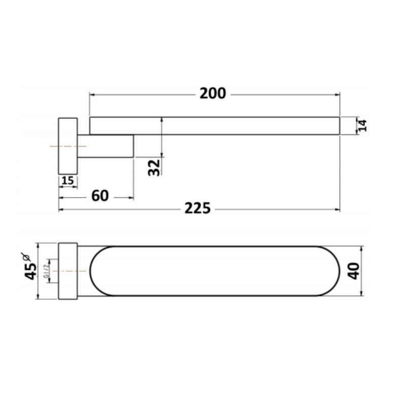 Millenium Kiato Swivel Bath Spout 225mm - Specification