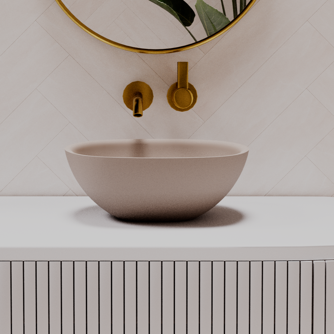 Pietra Bianca Marcello Above Counter Basin 450mm - White Onyx - PB3009-WO