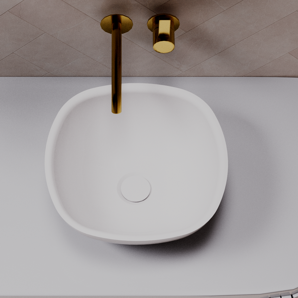 Pietra Bianca Marcello Above Counter Basin 450mm - White Onyx - PB3009-WO