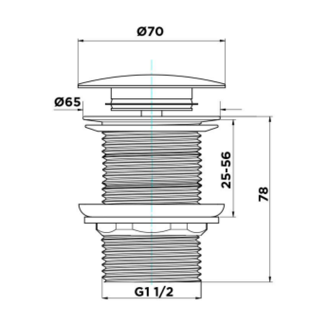 Mixx Tapware 40mm Dome Pop-Up Waste - Chrome - 9WA037C
