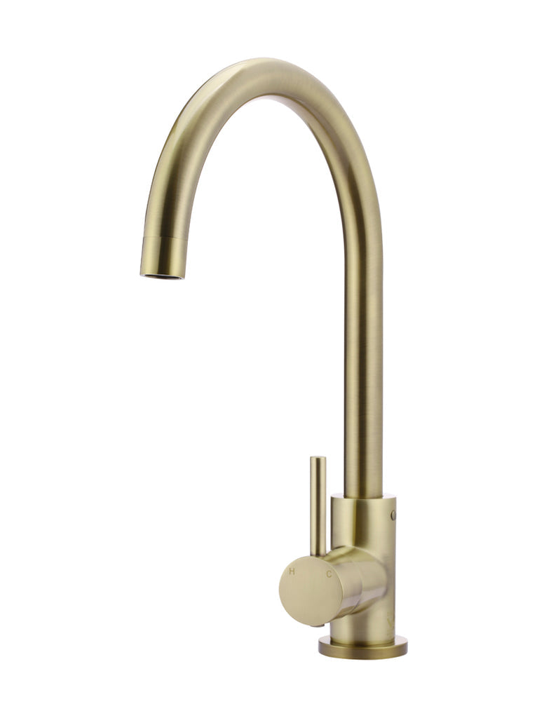 Meir Round Gooseneck Kitchen Mixer - PVD Tiger Bronze MK03-PVDBB