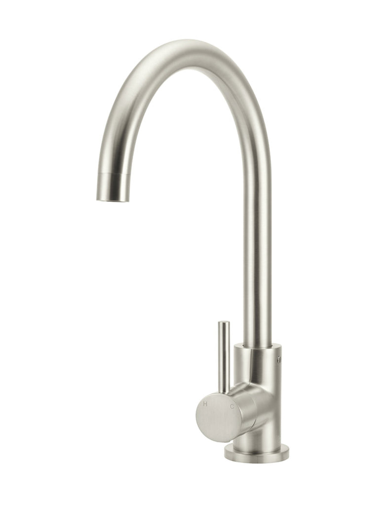 Meir Round Gooseneck Kitchen Mixer - PVD Brushed Nickel MK03-PVDBN