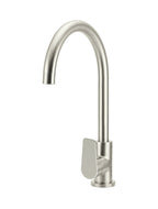 Meir Round Paddle Gooseneck Kitchen Mixer - PVD Brushed Nickel MK03PD-PVDBN