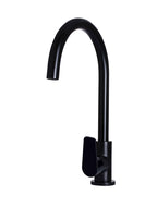 Meir Round Paddle Gooseneck Kitchen Mixer - Matte Black MK03PD