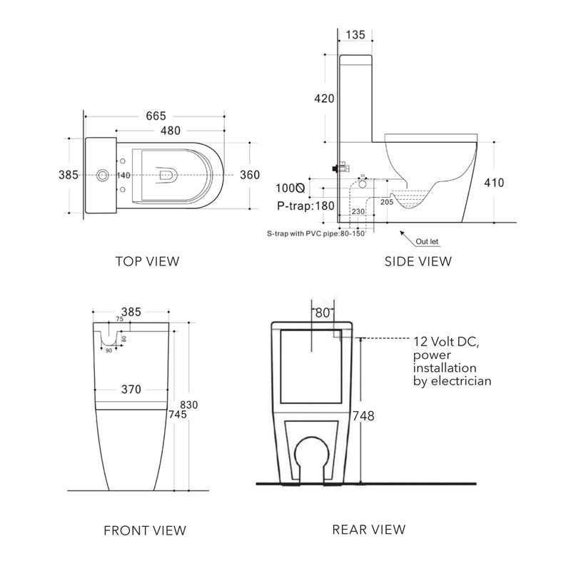 Expella Milu Odourless Mod Back to Wall Toilet Suite Specification