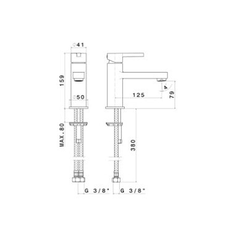 Newform Ergo Basin Mixer Black Spec