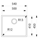 Franke Bolero BOX210-50 500mm Single Bowl Sink - Stainless Steel