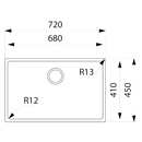 Franke Bolero BOX210-68 680mm Single Bowl Sink - Stainless Steel