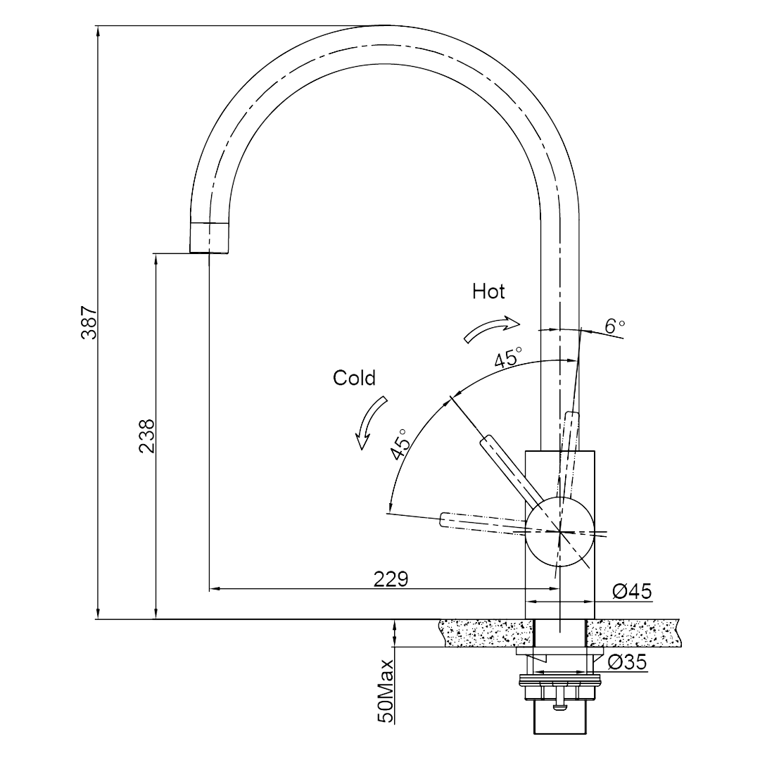 Franke - Eos Neo Non Pull-Out Tap - Gun Metal - TA9600GM
