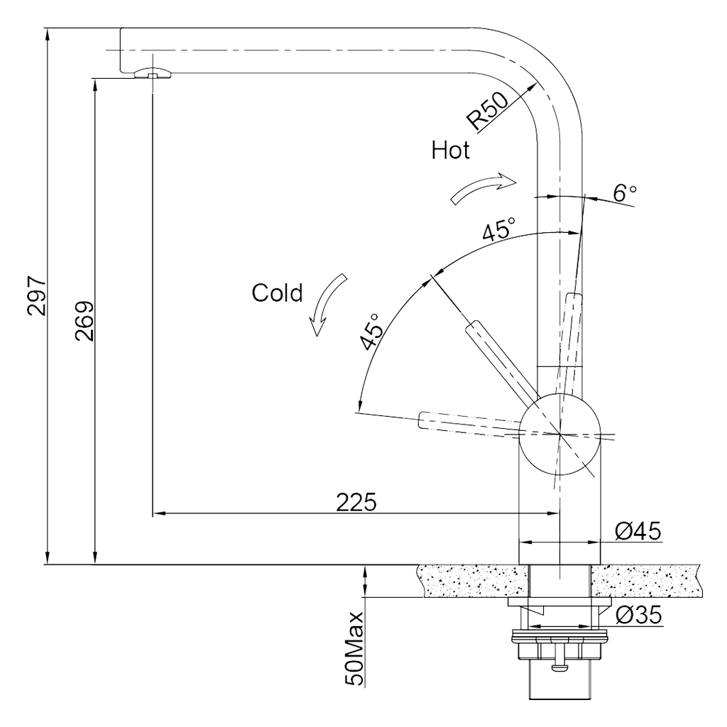 Franke - Atlas Neo Non Pull-Out Tap - Gun Metal - TA9700GM