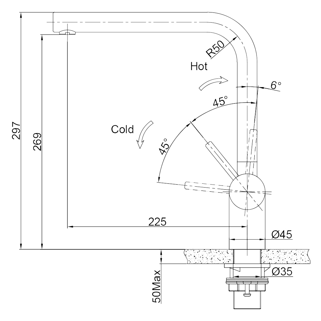 Franke - Atlas Neo Non Pull-Out Tap - Gun Metal - TA9700GM