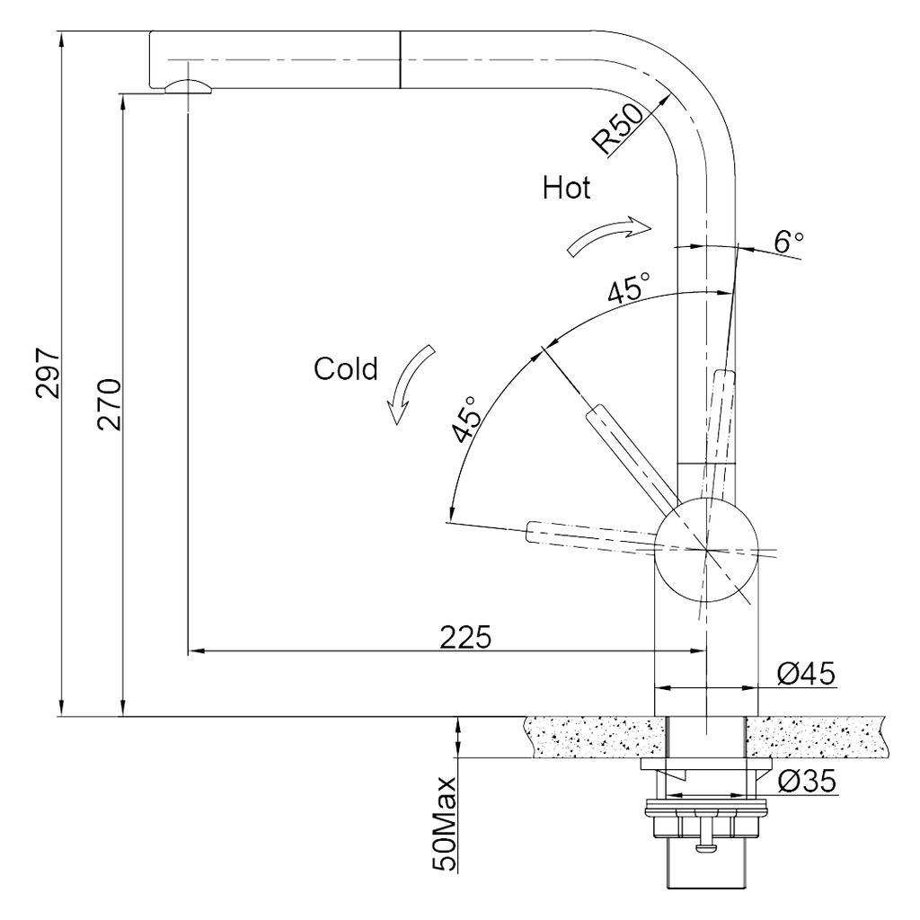 Franke - Atlas Neo Pull-Out Tap - Black Steel - TA9701BS