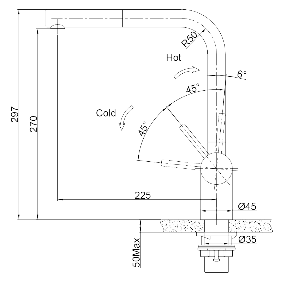 Franke - Atlas Neo Pull-Out Tap - Black Steel - TA9701BS