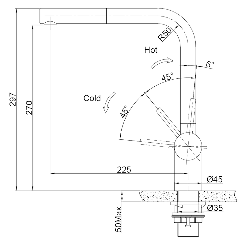 Franke - Atlas Neo Pull-Out Tap - Gun Metal - TA9701GM