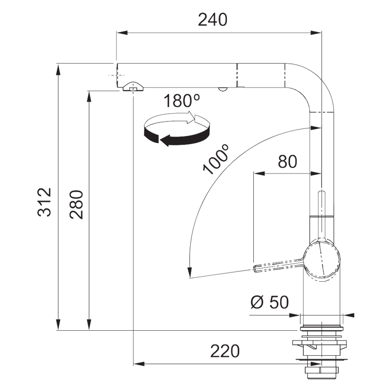 Franke - Active Pull-Out Tap - Onyx  - TA7731