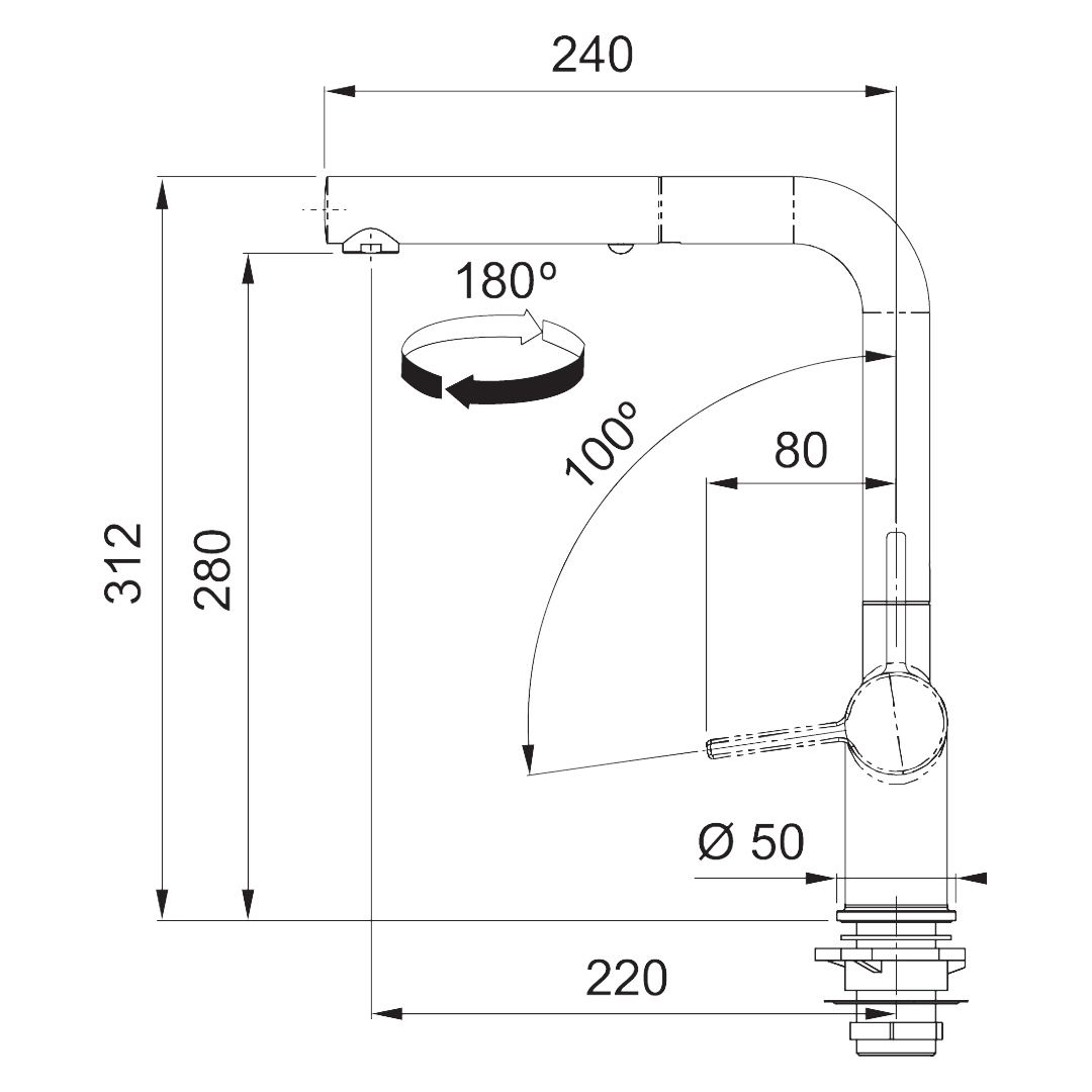 Franke - Active Pull-Out Tap -  Chrome  - TA7701